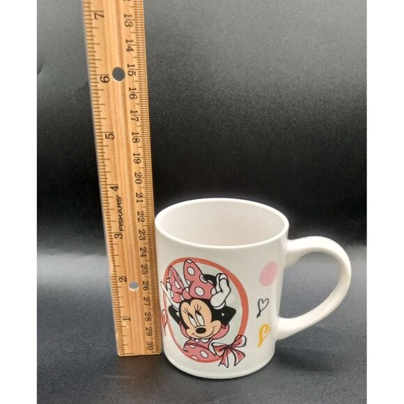 Disney Minnie Mouse Ceramic Coffee Cup White Pink Drinking Mug Hearts Polka Dot - Picture 2 of 16
